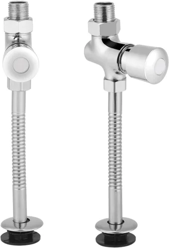 Vista 6 de Válvula de descarga de orinal de inodoro Tipo de botón Retraso manual Apagado automático, latón macizo antisifón Válvula de descarga para baño