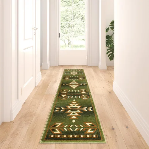 Vista 12 de Masada Masada Rugs Southwest - Alfombra nativa americana de 2 x 3 pies, color verde