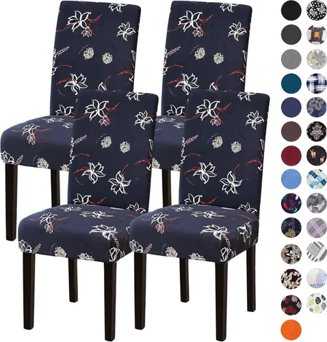 Vista 98 de Sufdari Juego de 2 fundas para sillas de comedor, fundas para sillas de cocina, fundas para sillas Parsons, protectores de sillas de elastano