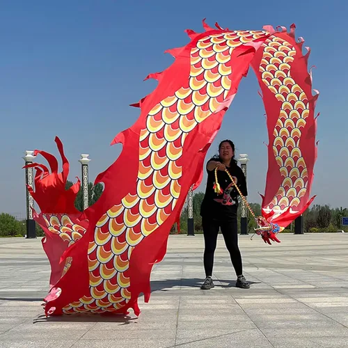Vista 10 de Dragon Poi - Cinta de dragón de seda para gimnasia, colorida cometa de poi/dragón con cabeza, cinta de bandera de baile para adultos mayores