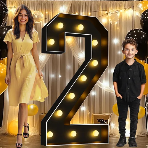 Vista 47 de Pooqla - Números iluminados negros, decoraciones de cumpleaños 50 para hombres Number 50