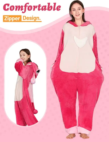 Vista 3 de QSTYLE Disfraz de animal para adultos, disfraz de Halloween, traje de cosplay de una pieza para mujeres y hombres