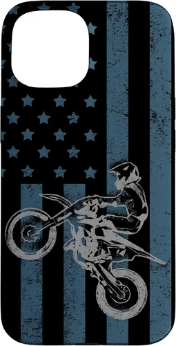 Vista 6 de Dirt Bike US Flag Vintage Motocross Racing Case for iPhone 17