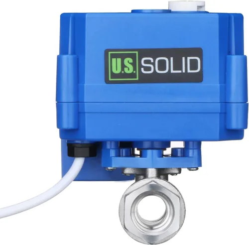 Vista 20 de Válvula de bola motorizada de 1/2 pulgada U.S. Solid Brass 9-24V AC/DC de 3 cables con cierre automático de puerto completo con anulación manual