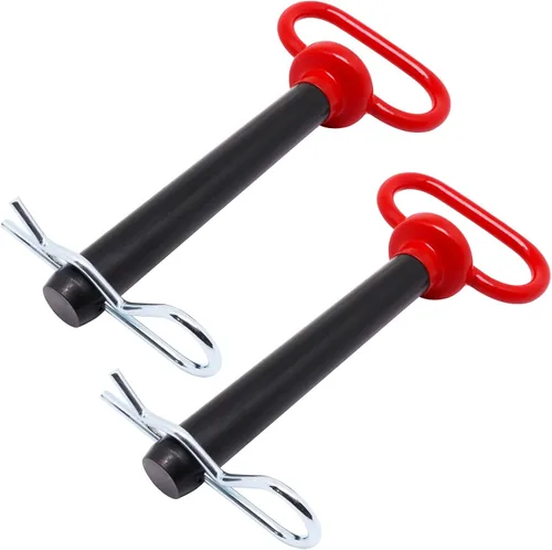 Vista 21 de Pasador de enganche de remolque, pasador de enganche de remolque de tractor de 1/2 pulgada y clip, pasadores de remolque con mango negro recubierto