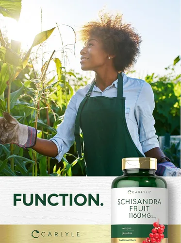Vista 6 de Carlyle Schisandra Suplemento 1160 mg 200 Cápsulas Extracto de fruta de Sin OMG y sin gluten