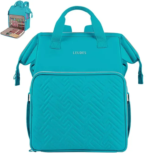 Vista 13 de Leudes Mochila Bolsa para Tejer, Organizador de Almacenamiento de Hilo, Bolsa de Ganchillo Grande Tote, Regalo de Navidad, Estuche Portador de Hilo