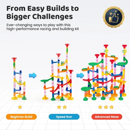Vista 5 de Marble Run, juego de laberinto de mármol de 133 piezas