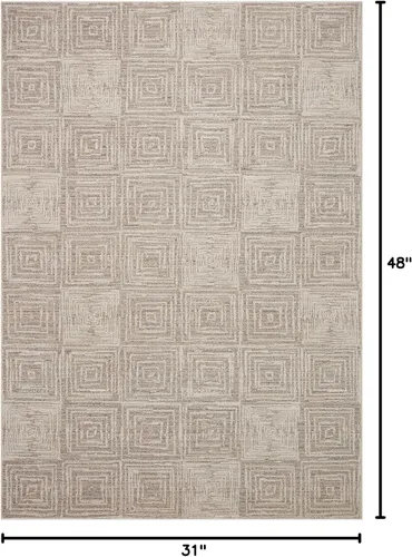 Vista 2 de Loloi Darby - Alfombra decorativa de 2 pies y 7 pulgadas x 4 pies DAR-05 Approx. 3x4 Entryway Kitchen, Contemporary, Sophisticated, Cozy