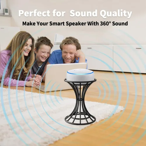Vista 5 de Soporte de mesa inteligente con altavoz para Echo Dot 5ª/4ª/3ª/2ª generación, Echo 4ª/3ª/2ª generación, Echo Glow, Apple Homepod Mini y Google