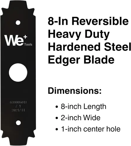 Vista 2 de WTA0075 - Cuchilla de repuesto reversible de acero endurecido de 8 pulgadas compatible con Ryobi AC04215 (paquete de 2)