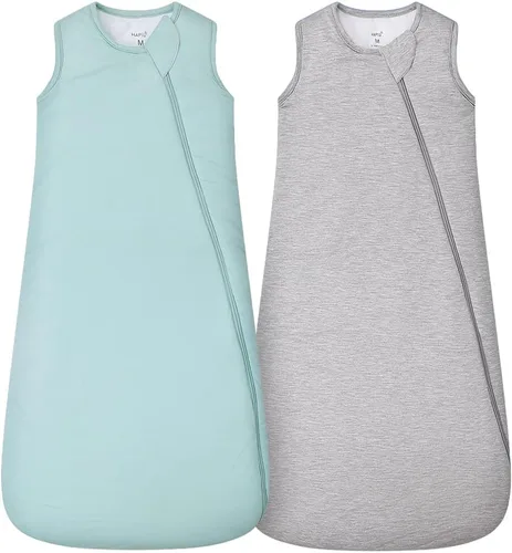 Vista 9 de HAPIU Saco de dormir unisex de rayón hecho de bambú TOG 1.0, cremallera premium de 2 vías, manta portátil para bebé All-Night Comfort, Buttery