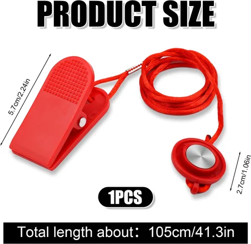 Vista 2 de NQEUEPN Llave de seguridad magnética universal para caminadora, interruptor magnético de parada de emergencia con clip compatible con la mayoría