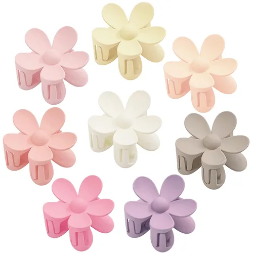Vista 13 de Pinzas para el cabello de flores, 8 unidades, pinzas grandes para mujeres y niñas, cabello grueso y delgado, agarre fuerte, antideslizante, gran