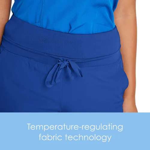 Vista 4 de BARCO One Pantalón de uniforme médico de pierna recta tipo cargo con 4 bolsillos para mujer