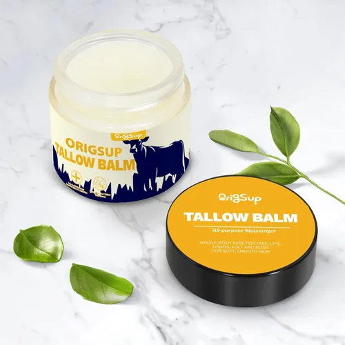Vista 10 de Bálsamo de sebo de res para el cuidado de la piel - Aceite corporal hidratante completamente natural con miel y cera de abejas - Sebo de vacas