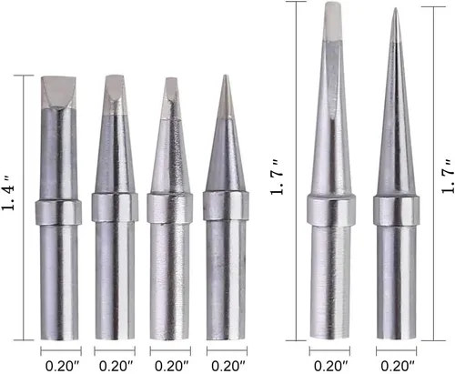 Vista 3 de 6 puntas de soldadura para soldador Weller ET, puntas de repuesto para WES51/50, WESD51, PES51/50, WE1010NA WCC100 LR21 ET Tip Series (6PCS-01)