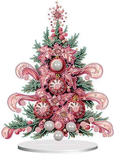 Vista 19 de Kits de Pintura de Diamante de Árbol de Navidad de Orgone Adornos de Escritorio para Adultos - Pintura de Arte de Diamante con Pintura Acrílica por