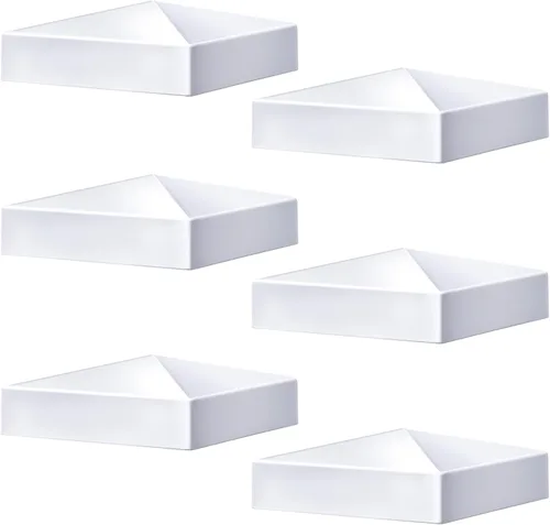 Vista 15 de Taiyin 1 pieza pirámide de vinilo blanco PVC tapas superiores, valla y cubierta para postes de valla de vinilo (4 x 4 pulgadas)