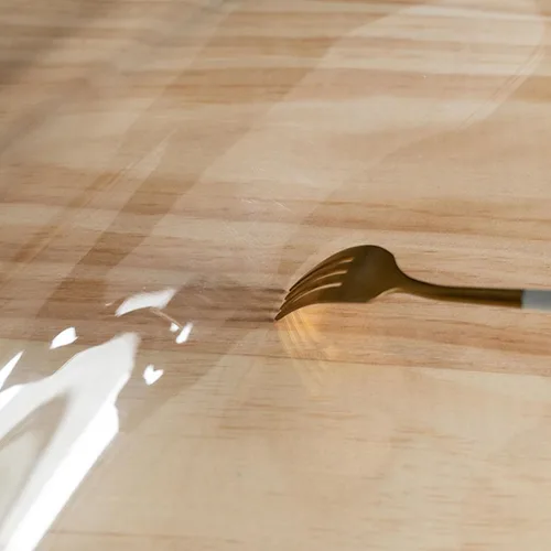 Vista 4 de Protector de escritorio transparente, lavable para una fácil limpieza, protector de escritorio de PVC transparente para restaurantes y mesas