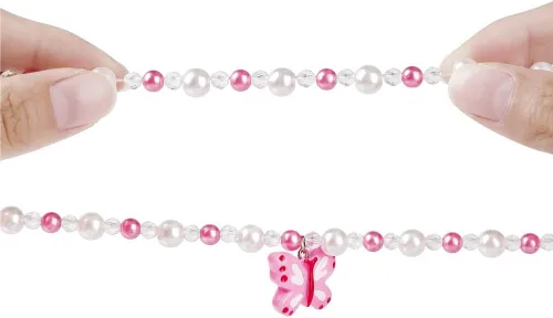 Vista 7 de Msnailfly Juego de collar y pulsera elásticos de mariposa, joyería de mariposa para niñas pequeñas princesas (B)