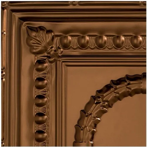 Vista 35 de FASÄDE Rosette - Panel de techo decorativo de vinilo adhesivo de 2 x 4 pies en bronce antiguo (paquete de 5)