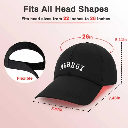 Vista 4 de Gorra de crecimiento del cabello con luz roja, 528 emisores de luz total, terapia de luz roja para el cabello, ajuste ajustable, sesiones en casa