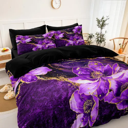 Vista 10 de Juego de edredón de sol y luna negro, juego de ropa de cama boho, ropa de cama de galaxia celestial y espacio estrellado, edredón mandala exótico