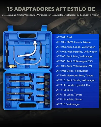 Vista 4 de OMT - Juego de evacuador de líquido al vacío y relleno de 1.6 galones con 15 adaptadores ATF