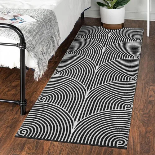 Vista 3 de Tiffasea Alfombras de cocina de 2 x 5 pies + 2 x 3 pies, alfombras de pasillo lavables modernas de algodón tejido de algodón para interiores