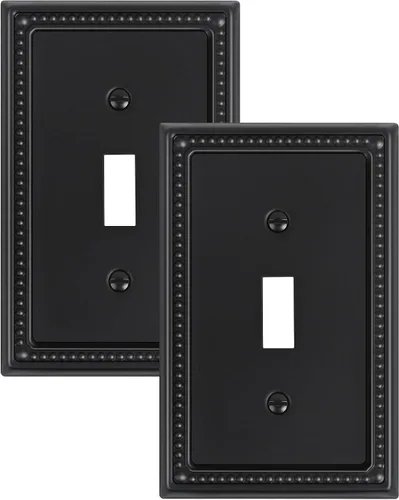 Vista 9 de Paquete de 2 cubiertas de placa de interruptor de luz de doble palanca, cubiertas decorativas de placa de doble interruptor Pearls, placa de pared