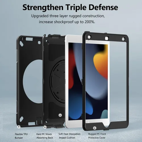 Vista 8 de Miesherk Funda para iPad 10.2 9ª generación 2021: cubierta resistente a prueba de golpes de grado militar para iPad de 10.2 pulgadas 2021 - Soporte