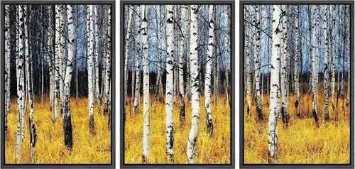 Vista 96 de wall26 Lienzo enmarcado para pared, juego de arte con trazos de pintura roja y naranja vibrante, paisaje, formas abstractas, ilustraciones, arte
