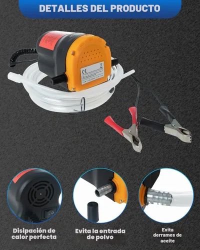 Vista 4 de SIXIWANZI Bomba extractora de aceite de 12V 60W, extractor de aceite para barco, motocicleta, coche y equipo de césped