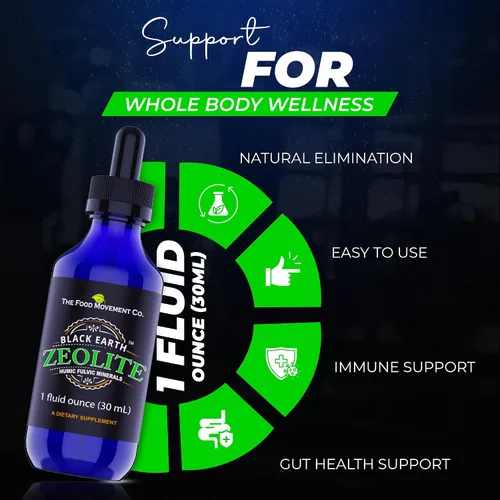 Vista 4 de Zeolita Black Earth con Ácidos Húmicos Fúlvicos Oligoelementos para Adultos y Niños para Desintoxicación, Salud Intestinal y Apoyo Inmunológico