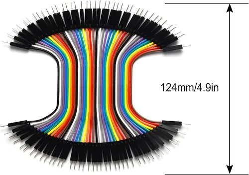 Vista 4 de 80 cables de puente compatibles con Dupont, macho a macho, de 4 y 8 pulgadas, sin soldadura, para prototipos de tablas de pan