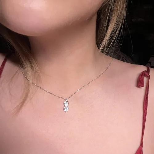 Vista 3 de Regalos para hermanas de hermana, collar de plata de ley con dos infinitos entrelazados con doble corazón, joyería de cumpleaños, collares de regalo