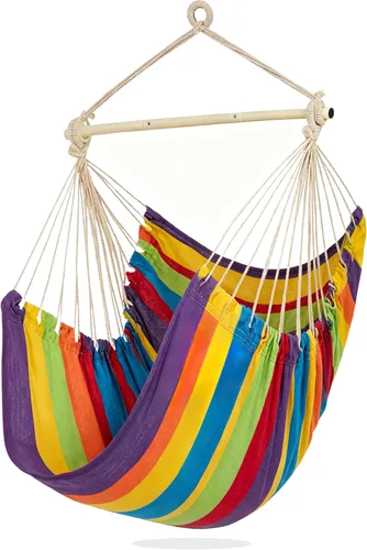Vista 7 de PNAEUT Silla de Hamaca con Cuerda Colgante para Interiores y Exteriores para Dormitorio, Exterior, Patio (Azul Aqua)