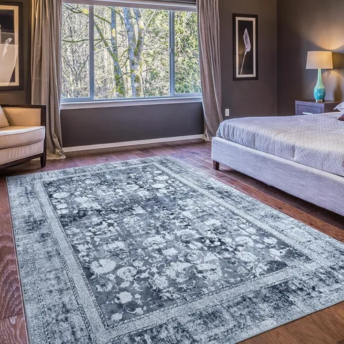 Vista 11 de Alfombra de área de 5 x 7, alfombra bohemia vintage, ultra suave, de pelo bajo, lavable, antideslizante, resistente a las manchas, alfombra impresa