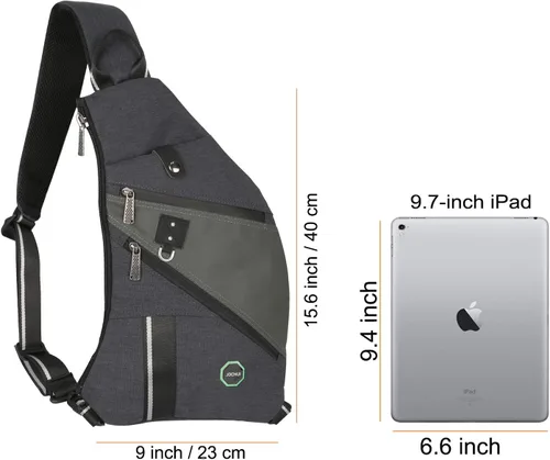 Vista 4 de Bolso bandolera de nailon para hombre y mujer