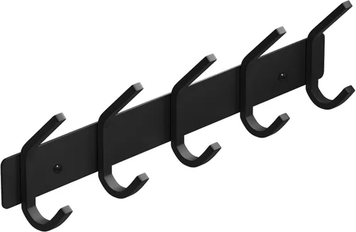 Vista 42 de VAEHOLD Perchero resistente de pared para colgar abrigos, ropa, batas, toallas y sombreros, con 3 ganchos, color negro