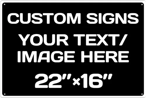 Vista 48 de Letreros metálicos personalizados de aluminio resistentes a la intemperie, texto e imagen personalizados, varios tamaños, peligro, jardín, puerta