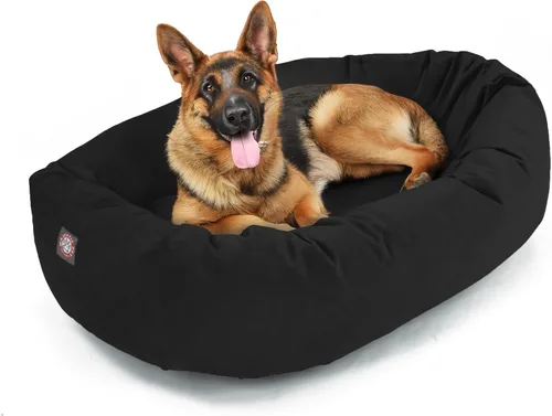 Vista 12 de Majestic Pet Cama para Perros de 52 Pulgadas de Ante Calmante Lavable 52x35x11 (Pulgadas) – Acogedora Cama Redonda para Perros con Forma de Dona