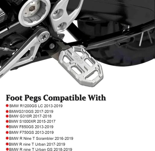 Vista 3 de LKV R1200GS Estriberas para Motocicleta Reposapiés Extendido Reemplazo de Pedal para BMW G310GS S1000XR F850GS F750GS R Nine T Scrambler T Urban