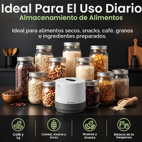 Vista 5 de Roboseal - Kit de sellado al vacío eléctrico para tarros Mason con 50 tapas