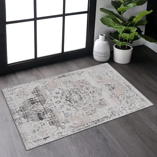Vista 19 de NAAR PAYAS - Alfombra de área de 2 x 3 pies, diseño geométrico beige para sala de estar, dormitorio y comedor