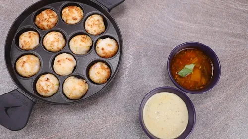 Vista 7 de Vinod Paniyarakkal para cocinar Paniyaram 9.1 in con tapa SS