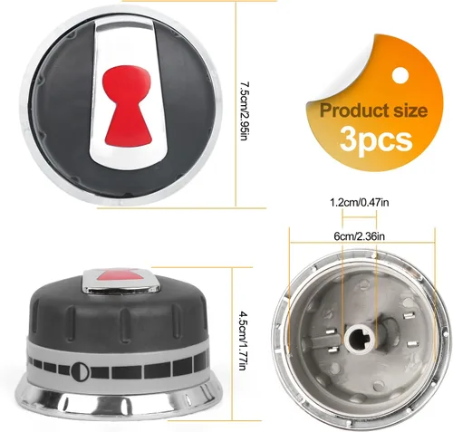 Vista 2 de 3 pomos de quemador de parrilla de gas 88848 mejorados compatibles con piezas de parrilla Weber Genesis (2011-2016) Series mejor que la calidad OEM