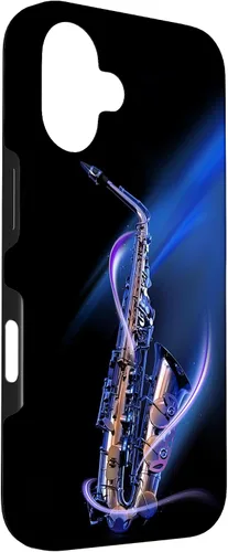 Vista 3 de Funda para iPhone 16 Minimalist Saxophone Style PC Saxophonist Lover