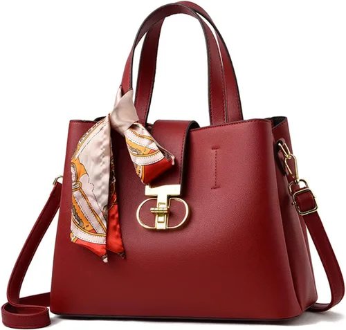 Vista 7 de NICOLE & DORIS Bolsos elegantes para mujer, bolsos de mano de diseñador con asa superior con cinta, bolsas de hombro con múltiples bolsillos